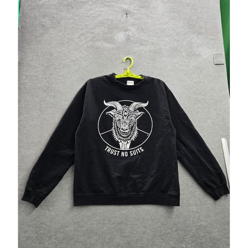 Lurking Class Men Sweatshirt M Black Graphic Trust No Suits Long Sleeve